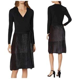 NWT Nic + Zoe Dress Invite Only Pleated Skirt Sweater Dress Black Size M